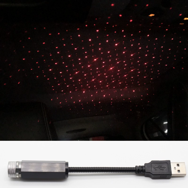 [15cm Short Style] Car Starry Sky Lamp Ambient Lamp USB Car Laser Lamp Indoor and Outdoor Projector Lamp Sky Full of Stars