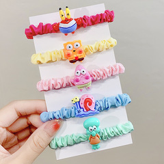 海綿寶寶小腸發圈少女甜美發繩兒童卡通皮筋可愛新款派大星頭繩