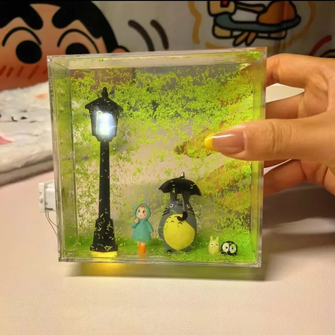 Totoro Liuma Night Light Paquete de material de bricolaje hecho a mano para niñas, novias, novios, novias, regalos creativos