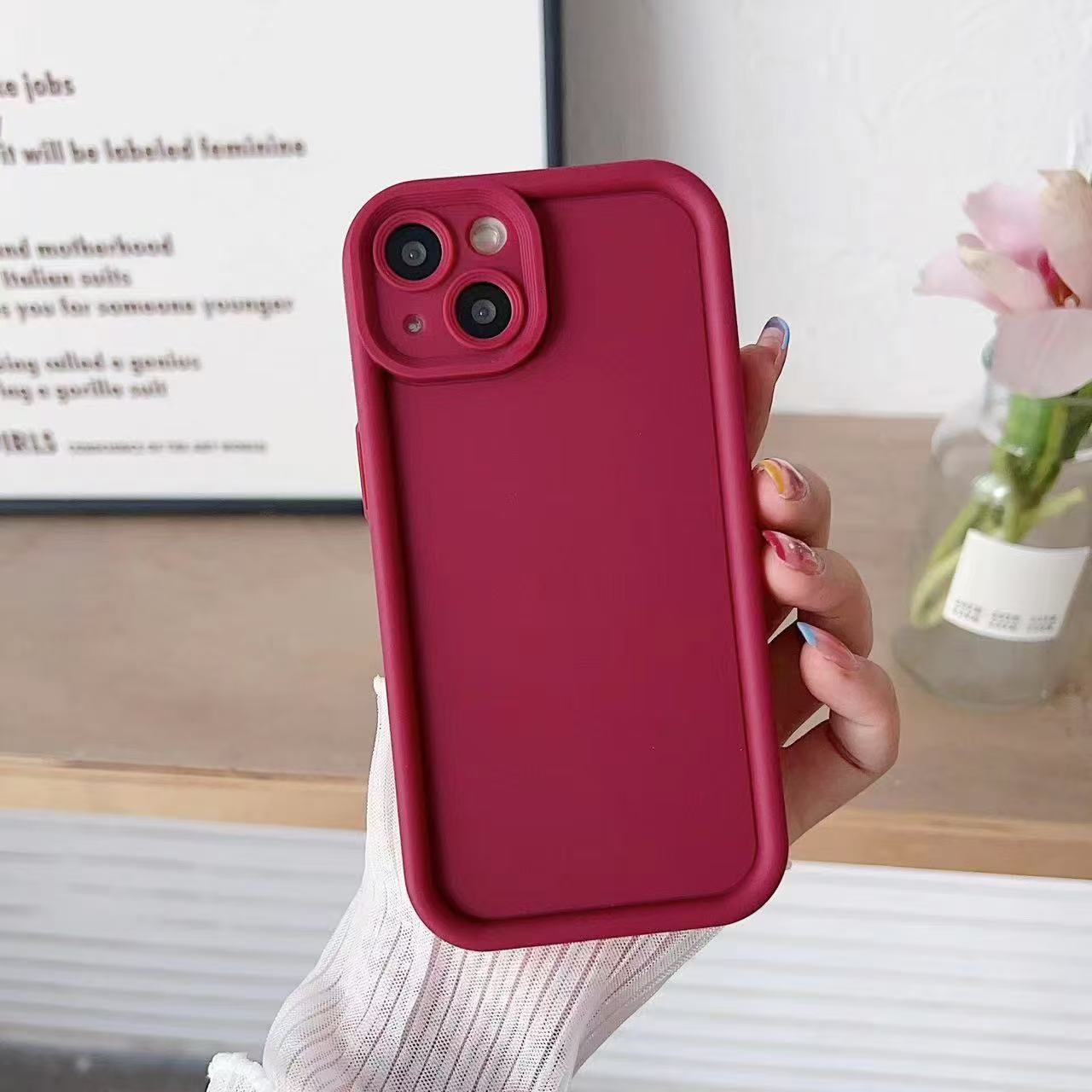 Funda simple de color sólido adecuada para Apple 17 Pro Max, funda Tianyuan para iPhone 16/15/14, estilo europeo y americano 13.
