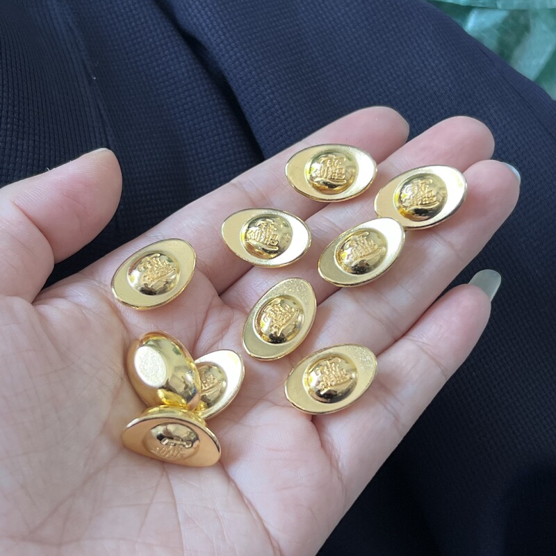 大型固体砂金メッキインゴット模造金インゴット装飾品宝の穀物ポット宝のタンク装飾品|undefined