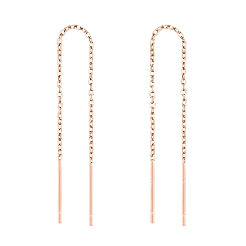 Earrings stainless steel, long accessory, factory direct supply, Korean style, simple and elegant design, wholesale