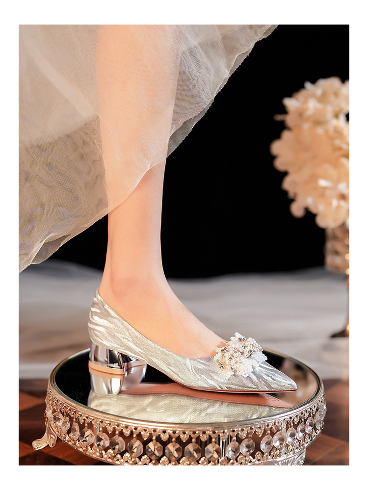 3333C-015 Low Heel Pointed Toe Tiger Skin Pattern High Heels Comfortable Elegant Women's Shiny Wedding Party Shoes_voghion.com