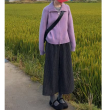 早秋季女装别致绝美高级感超好看独特名媛小香风外套格子裤套装女