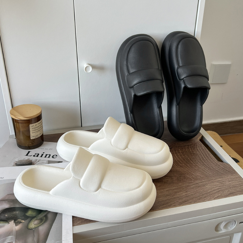 새로운 라운드 토 하프 슬리퍼 여성용 여름 아우터 캐주얼 플랫 오피스 미끄럼 방지 부드러운 바닥 커버 발가락 싱글 슈즈 샌들