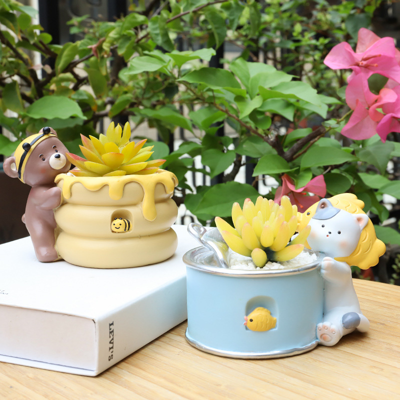 Chậu Cây Resin Chậu cây mọng nước hình mùa thu hoạch resin, chậu mini trang trí nhà, bàn làm việc và tiểu cảnh (RG-81)