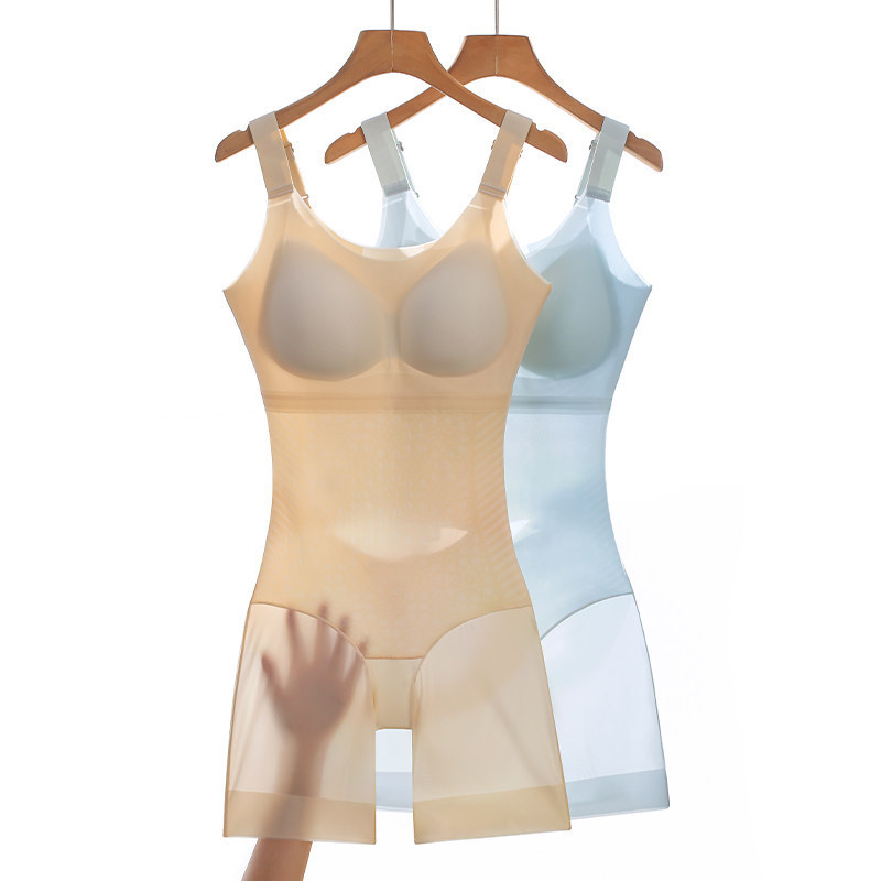 Ultra-Thin One-Piece Shapewear for Women, Summer Thin Style, Tummy Control Waist Belt with Integrated Chest Pads, Back-Removable Ice Silk Body Shaper Underwear Ultra-Thin One-Piece Shapewear for Women, Summer Thin Style, Tummy Control Waist Belt with Integrated Chest Pads, Back-Removable Ice Silk Body Shaper Underwear