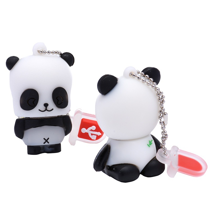 Cute Panda USB 2.0 flash drive-64gb/32gb/16gb8gb4gb free chain gift