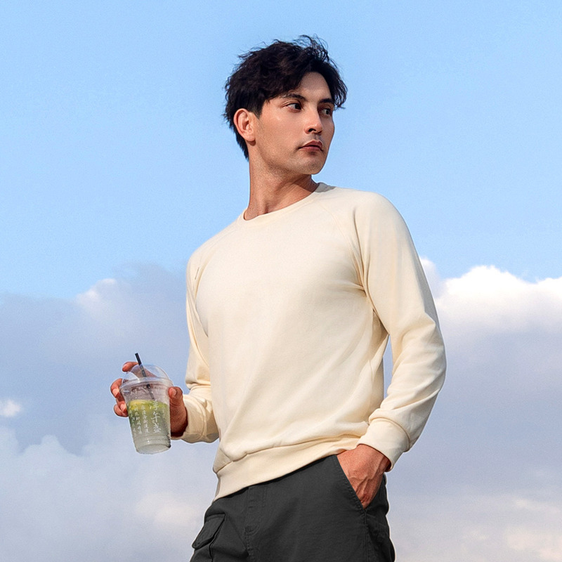 SKAH Lion Kaheed Velvet Warm Sweater Men's Autumn and Winter Loose Crewneck Pullover Inner Thickened Long Sleeve Base Shirt