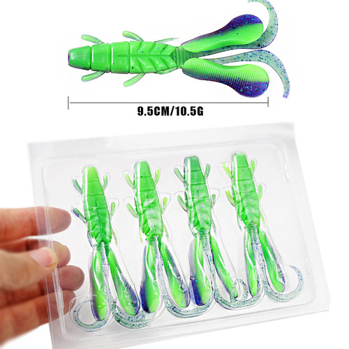 Crayfish shrimp-shaped soft bait 9cm10.5g upside down fishing Texas fishing group Lua bait soft worm bass mandarin fish fake bait