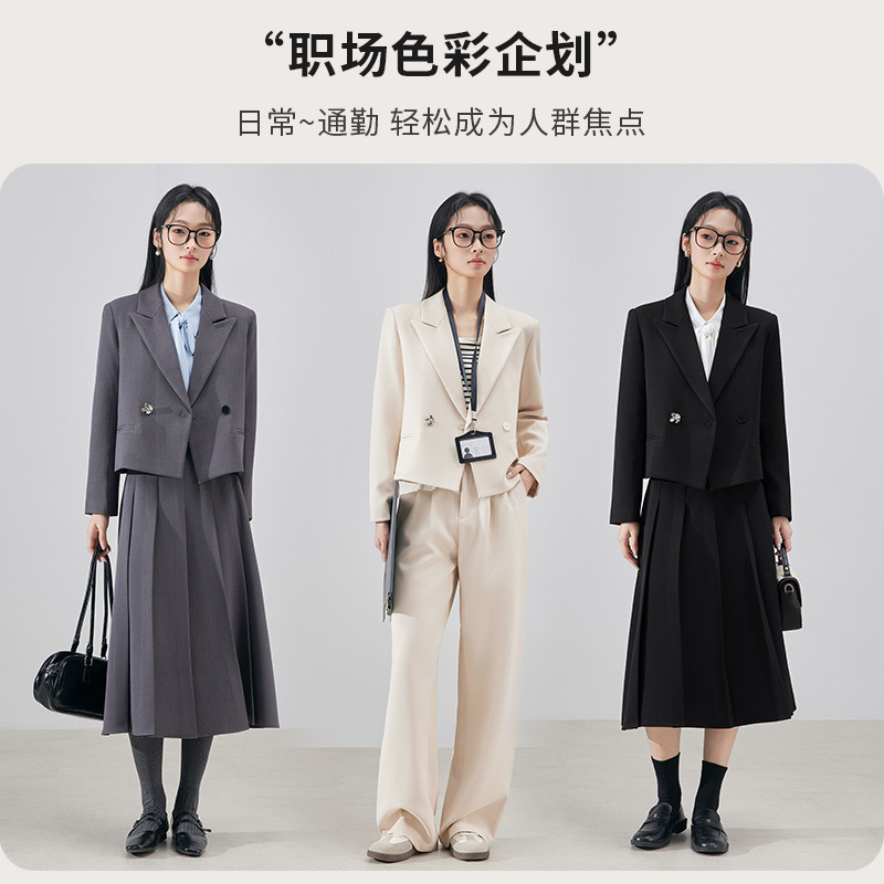 Professional Suit Suit for Women in Spring & Fall New Style for Small People to Wear Formal Wear for Interviews and Work Clothing, High-End Short Suit