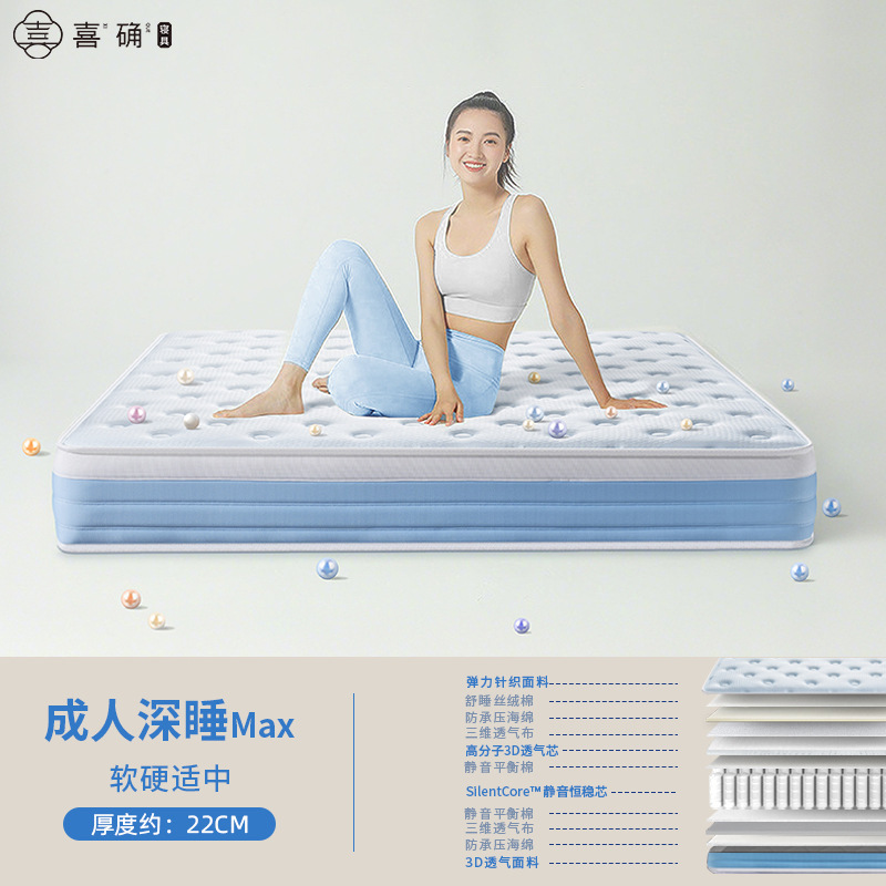 カスタムメイドのラテックスマットレス、シモンズホテル、アパート、民宿向け、独立袋入りスプリング、厚さ22cm、適度な硬さ、静音|undefined