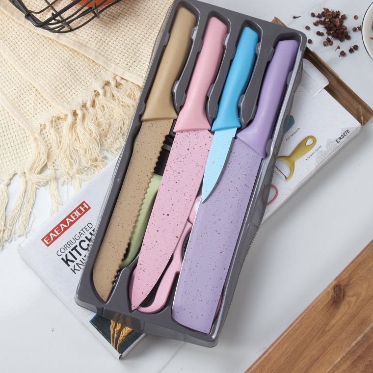 Paja DE TRIGO cocina Nueva Yangjiang vajilla 6 regalos 7 cuchillo cocinero acero inoxidable en stock conjuntos cuchillos colores