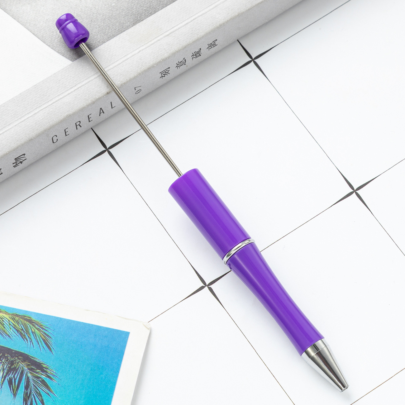 Bolígrafo con cuentas de bricolaje ventas directas de fábrica estudiante creativo bolígrafo de cuentas hecho a mano bricolaje bolígrafo de plástico multicolor spot al por mayor