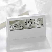 跨境LCD天气时钟电子温湿度计闹钟创意电子数显多功能白光2158