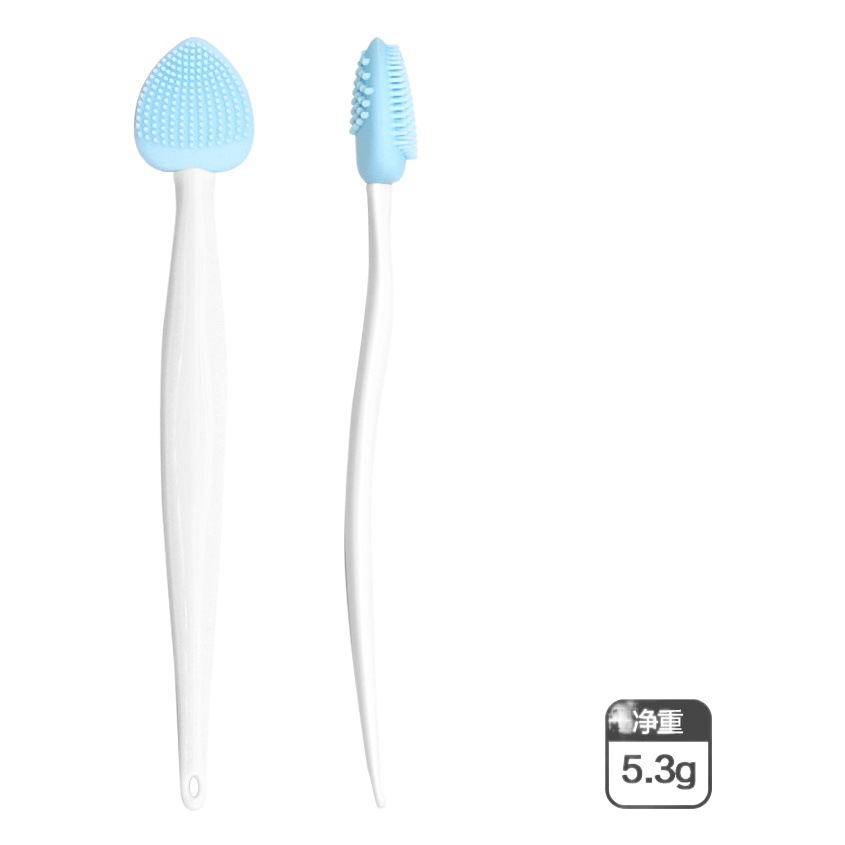 Nuevo cepillo de Nariz de silicona en forma de corazón Cepillo de silicona suave de doble cara cabeza de nariz ala limpieza cepillo de eliminación de espinillas al por mayor