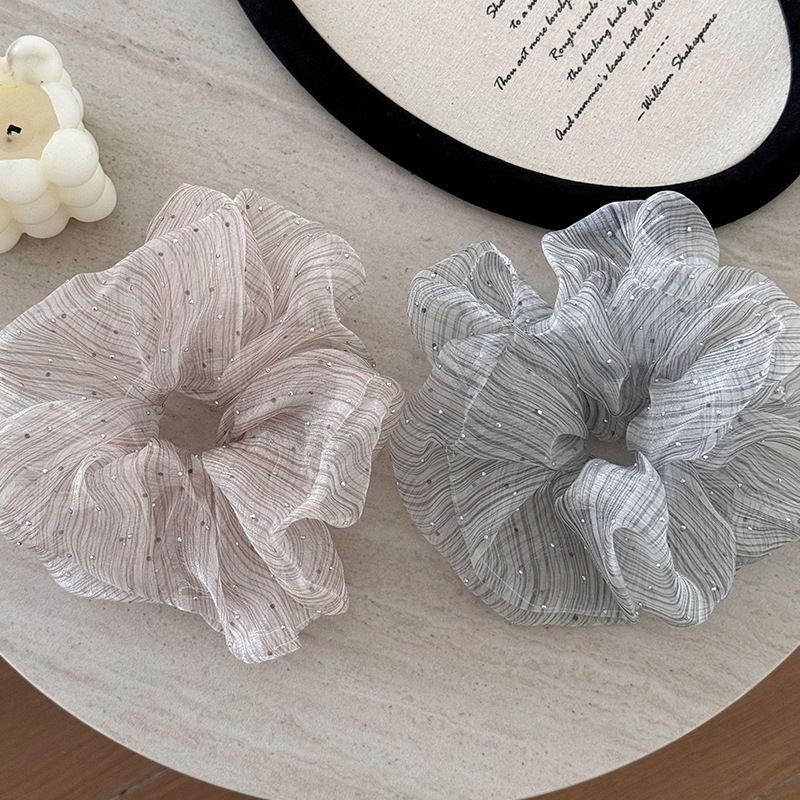 Cloud Bubble Gauze Starry Sky Rhinestone Scrunchie For Women Elegant_voghion.com