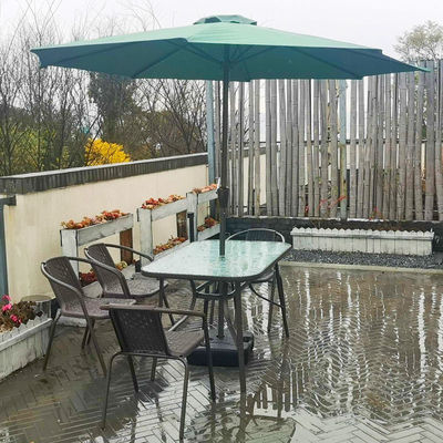 庭院桌椅组合铁艺户外套装防晒休闲带伞五件套室外阳台防藤椅