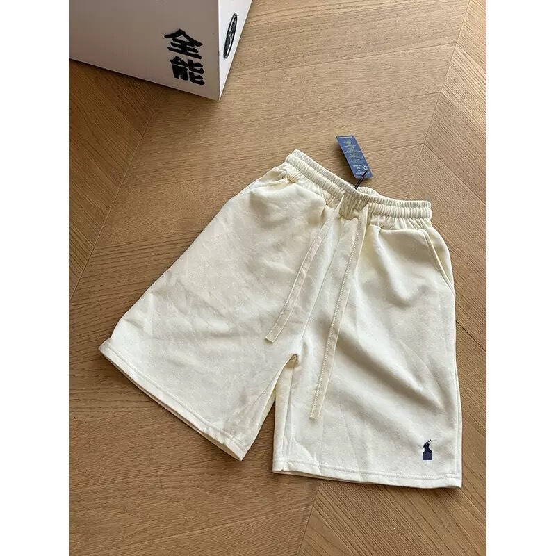 Cross-Border Trade Hot-Selling Ralph Rl Cotton Shorts Casual Five-Point Beach Shorts Unisex Casual Pony Embroidery