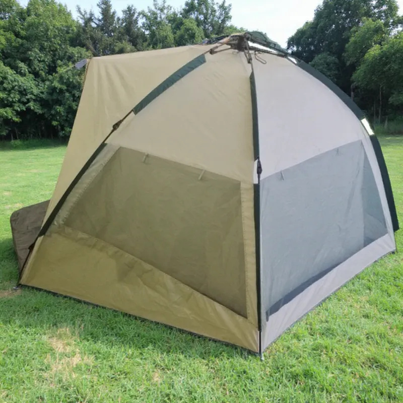 Camping al aire libre al por mayor tela de pesca automática sombreante a prueba de lluvia ventilación tela de playa plegable camping portátil