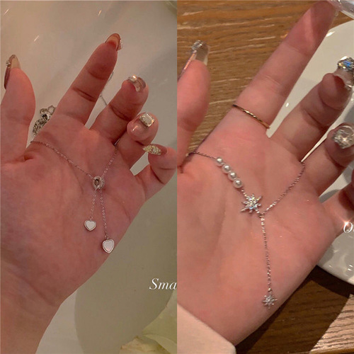 Sweet ~ Love necklace for women, high-end sense, ins trendy niche design, light luxury bestie bow, clavicle chain necklace for women