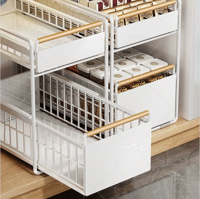 Kitchen sewage tank storage bowl seasoning bowl pumping pool multi -function storage shelf cabinet pull basket layered shelf
