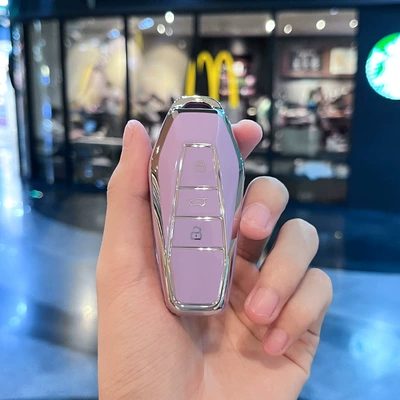 Car key bag, 23 new eq7 Shu Xiangjia - chery-model-i-smart-3-button-single-shell-purple
