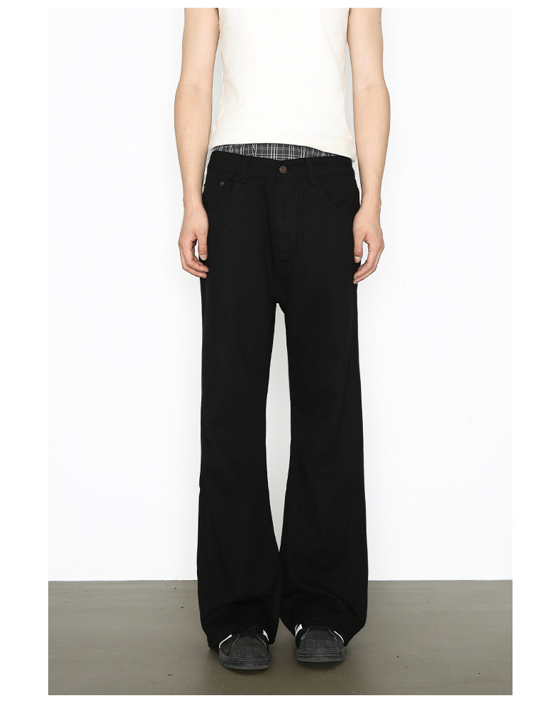Jeans flare vintage da uomo in misto cotone gamba dritta relaxed_voghion.com