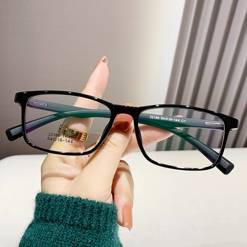 黑色方形TR光学框架男网上配镜配高度数学生眼镜框商务白领女眼镜
