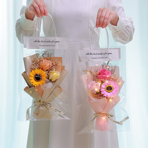 Goddess' Day gift finished bouquet stall full of baby's breath simulated rose soap flower event gift teacher Women's Day