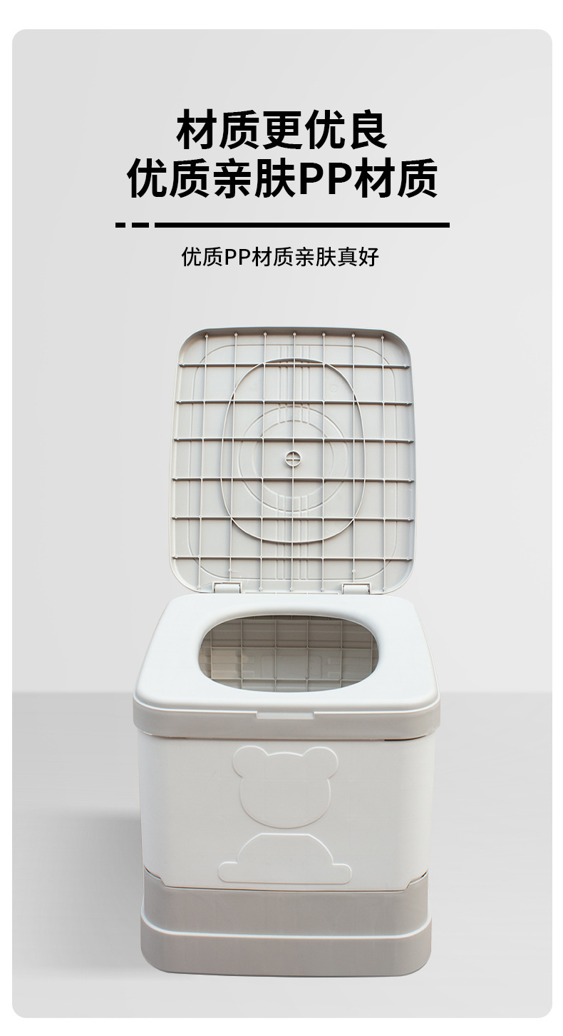 Outdoor Emergency Folding Toilet, Portable Car-Mounted Commode, Mobile Toilet, Camping Toilet, Solidifying Agent, Folding Stool