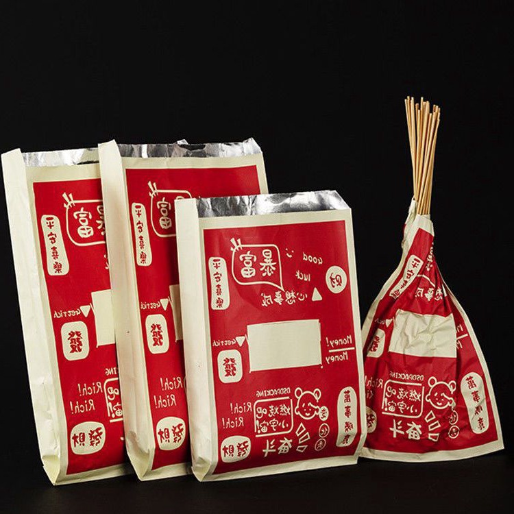 炸串打包袋撸串烧烤专用锡纸袋保温商用外卖袋子烤串炸鸡防油包装