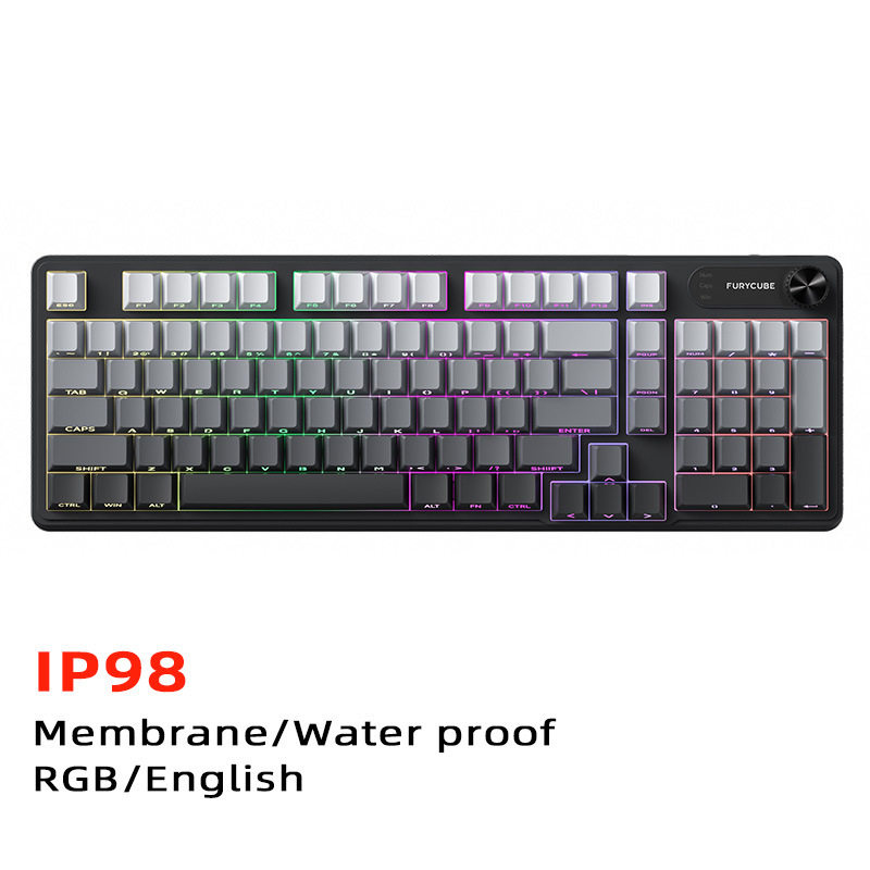 FURYCUBE IP98機械手触り防水キーボードコンピュータゲームコンテスト高颜値有線静音キーボード|undefined