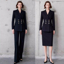 AD新款女春秋套装大学生公务员面试职业装时尚显瘦气质西服正装OL