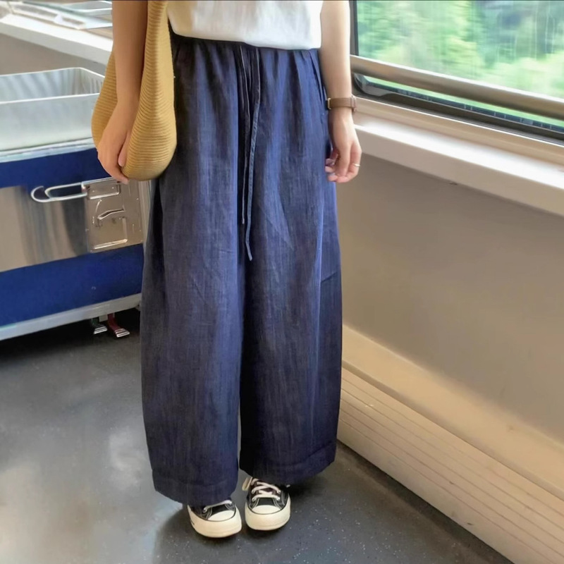 Lazy Comfortable All-match Cotton and Linen Denim Grandma Pants