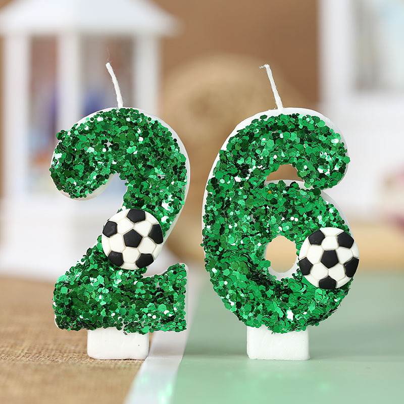 Velas Numéricas de Fútbol para Pastel, Decoración de Cumpleaños Infantil