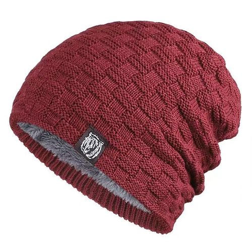 Knit Hat for Men, Fashion Cotton Hat with Fleece and Thick Wool, Autumn/Winter Warmth Protection Ear Hat