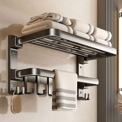 パンチフリートイレタオルラック折りたたみ式バスルーム収納ラックトイレバスルームアクセサリーセットバスタオルラック