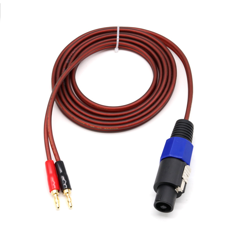 卡侬一分二香蕉插头欧姆头音响线舞台音箱线欧姆卡农头转双香蕉头