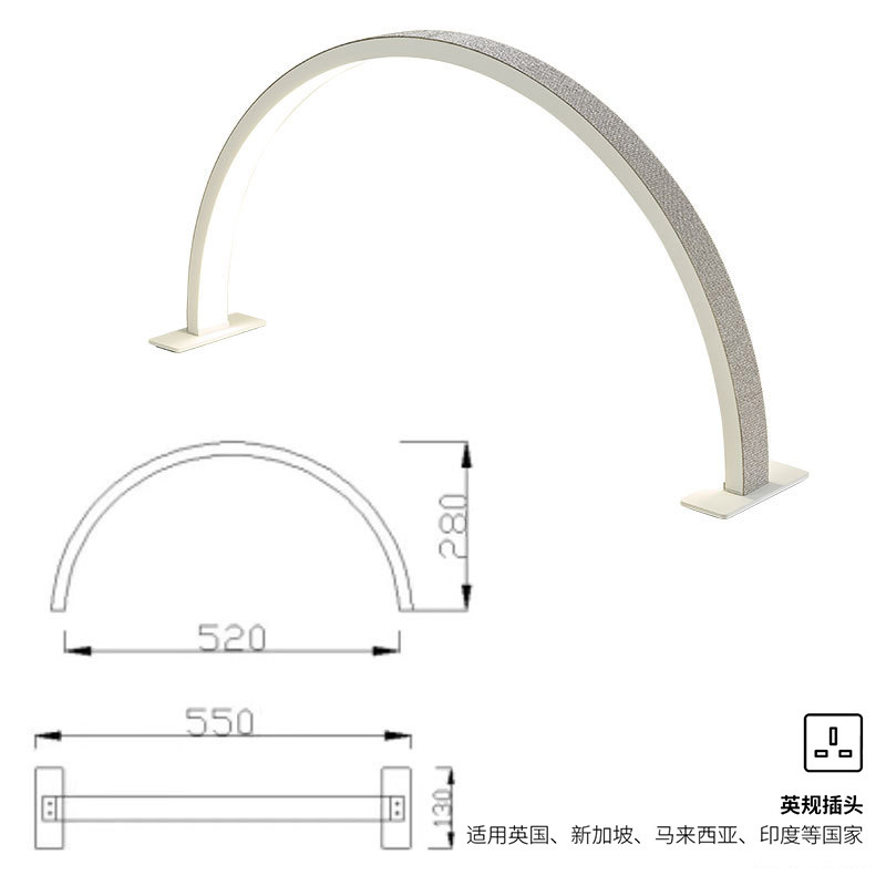 Nuevo medio mes de manicura lámpara LED protector de ojos manicura pestañas bordado lámpara de brillo de salón de belleza especial lámpara de horneado lámpara transfronteriza