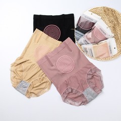 High-waist magnetic therapy lace girdle for postpartum shaping with antibacterial crotch and butt-lifting beauty body triangle underwear for women, wholesale