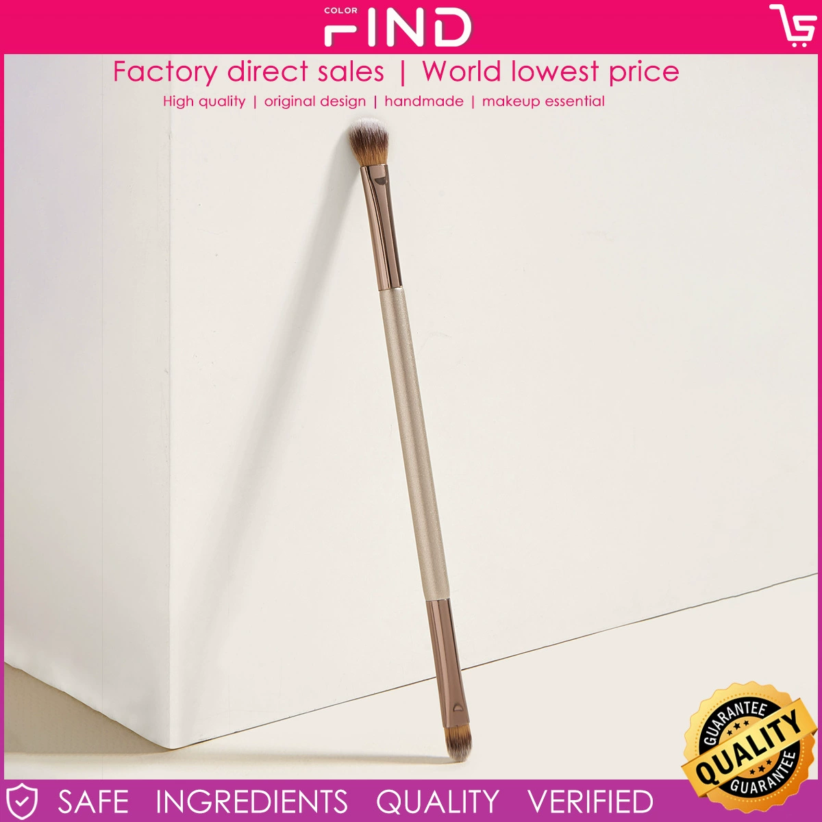 1 кисть для теней двусторонняя, цвета шампань + кисть для консилера, кисть для макияжа глаз, трансграничная торговля, дропшиппинг, напрямую с завода
