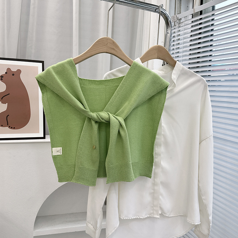 Nuevo estilo coreano Dongdamen sólido chale de punto para mujeres primavera y otoño con cardigans delgados de verano bufandas de nudos
