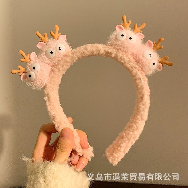 曲奇饼干洗脸发箍女2025新款毛绒压发头箍可爱发卡子防滑发捆头饰|undefined