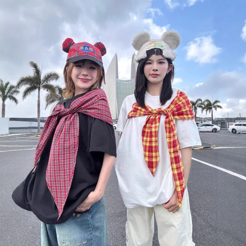 アメリカンレトロ風ブランドの蝶結びショール付きフェイクツーピース半袖Tシャツ レディース 夏 2025年新作 ゆったりトップス トレンド|undefined