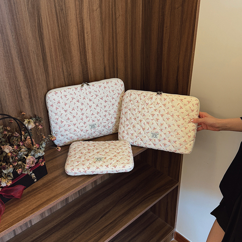 Cross-Border 2026 New Nylon Floral 13inch Tablet Computer Sleeve Storage Bag 15inch Computer Protective Case