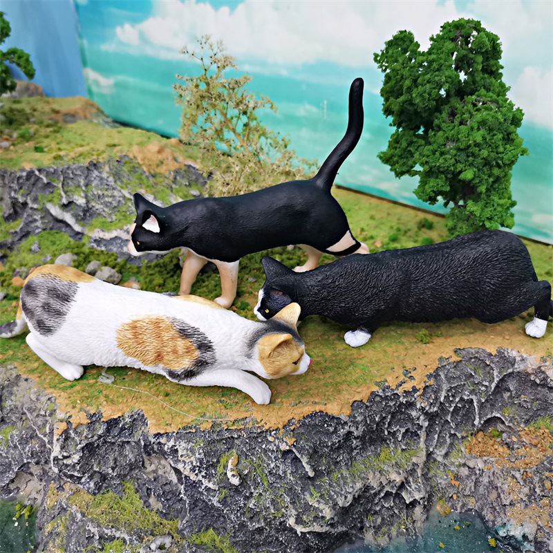 Simulación transfronteriza mascota gato modelo animal gato de tres colores gato americano de pelo corto gato negro gato naranja juguete de decoración estática