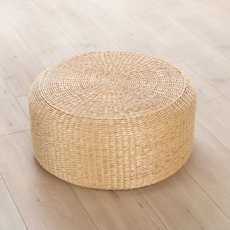 Cojín de paja tejido para meditación, asiento redondo de paja para suelo, oficina, hogar, sala de té, tapete para ventana.