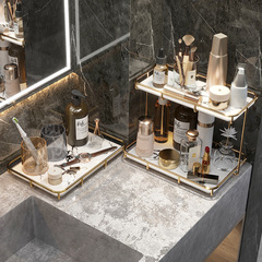 洗漱台化妝品置物架台面衛生間浴室廁所輕奢風收納盒子洗手間桌面