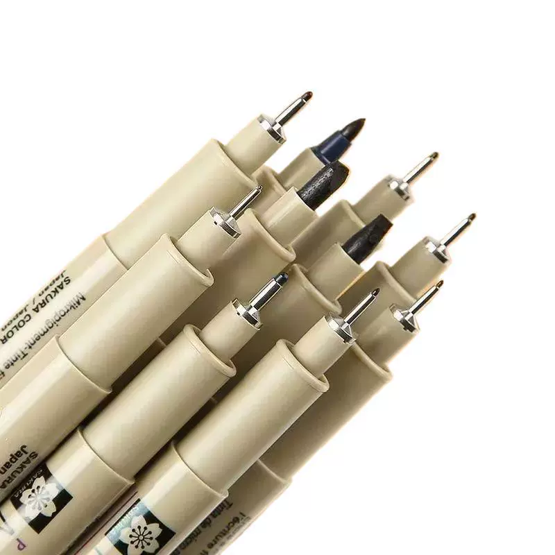 Пишущий маркер Liner Pen (Sakura) стилевые ручки Micron, набор перьевых грифелей 003–08 и 0.1–1 мм, для манги и иллюстраций